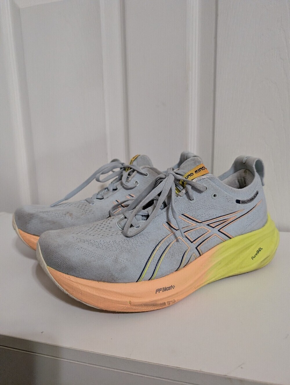 ASICS Gel Nimbus 26 Womens Shoes Size 9.5 Blue Sneakers Running 1012B743